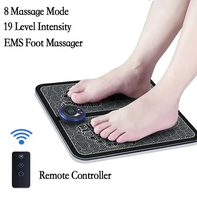 원격 EMS 발 마사지 패드 휴대용 전기 근육 자극 마사지 매트 혈액 순환 개선 통증 완화 발 이완